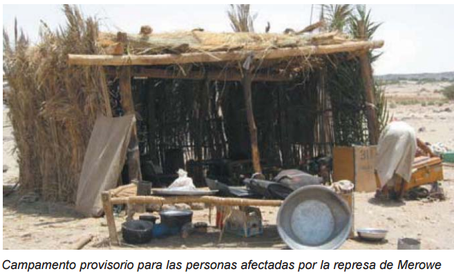Campamento provisorio para las personas afectadas por la represa de Merowe