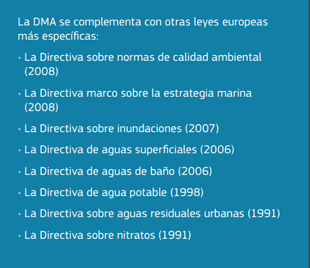  a Directiva Marco
del Agua de la UE