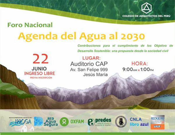FORO NACIONAL: Agenda del Agua al 2035 desde la sociedad civil