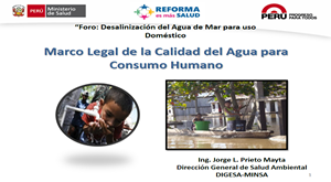 MARCO LEGAL DE LA CALIDAD DEL AGUA PARA CONSUMO HUMANO